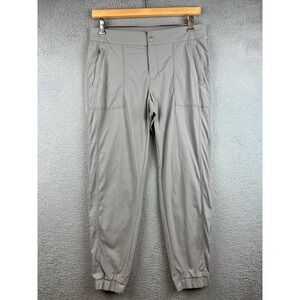 Athleta Womens 12 Pants Ankle Trekkie Joggers Zip Pockets Grey Athletic Casual